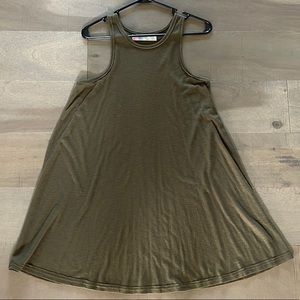 Free People olive green tank mini dress
